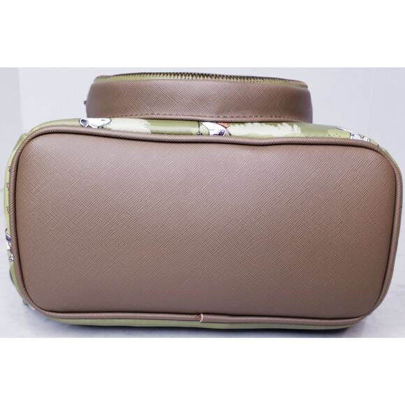 NWT 2024 LOUNGEFLY X PEANUTS Beagle Scouts Backpack Snoopy Woodstock Green Brown - Picture 6 of 16